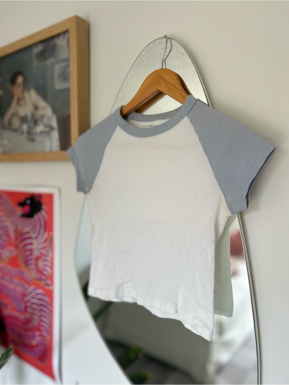 White Ribbed Baby Baseball Tee